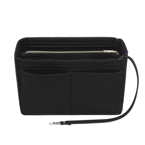 lumanothy Organizador de bolsos Shopper, organizador de bolsos con múltiples bolsillos, fieltro Longchamp Organizador para Longchamp, polene, mommy bag, bolsa de la compra (Negro, XL)