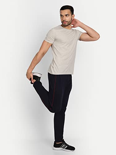 Image of Zeffit Men's Slim Fit Track Pants, Cotton, Elastic Waist, Side Pockets, Running & Gym
