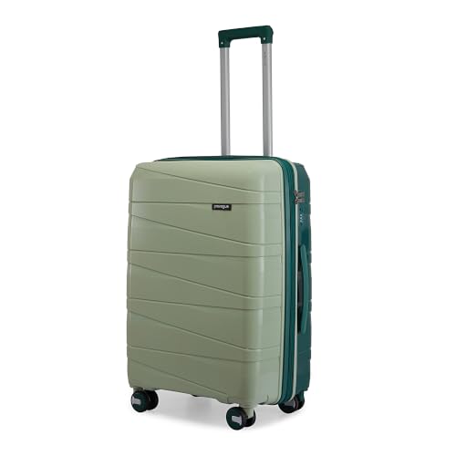 Image of Provogue Azure Hard-Sided PP 75 Cm Check-in Large Size Luggage Suitcase | Expandable Space with 8 Wheels Trolley Bags for Travel | Combination Lock | 5 Year Warranty (Laurel Green /Hunter Green)