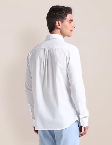 Image of U.S. POLO ASSN. Tailored Fit Cotton Shirts for Men - 100% Cotton, Patterned, Full Sleeve Mens Casual Shirts