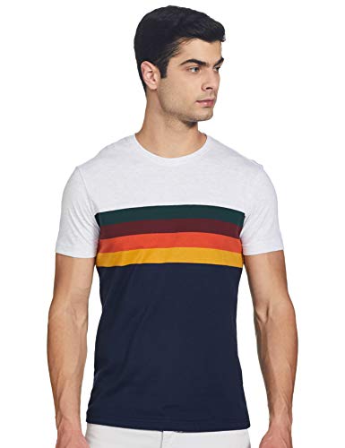 Image of Max Men's Striped Slim Fit Crew Neck T-Shirt