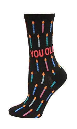 Image of Hot Sox You Old Socks, Black, 1 Pair, Women Shoe 4-10