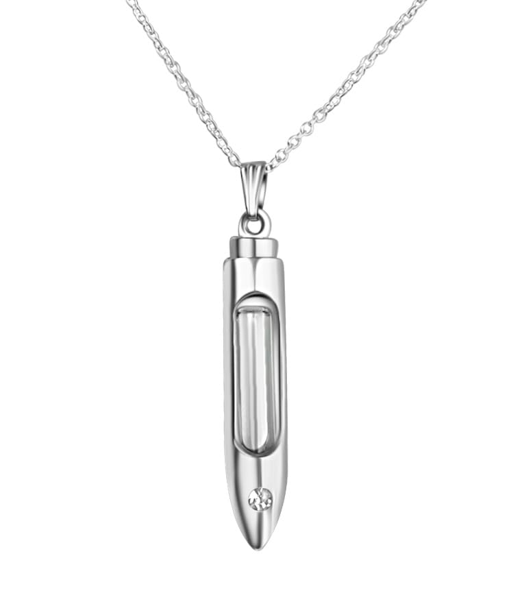 nellow Bullet Necklace Blood Vial Urn Necklace for Ashes Memorial Cremation Jewelry for Ashes Stainless Steel Ashes Jewelry Cube Ashes Necklace Bar Urn Pendant for Women
