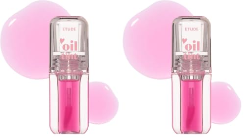 Image of Etude Dear Darling Lip Oil Tint | Juicy, Moisture- Rich Formula | Shade 06- Pink Oil, 4.2ml (Pack of 2)