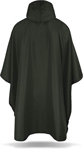 normani OUTDOOR SPORTS Regenponcho mit Kapuze - Wassersäule: 12.000 mm - Regenjacke für Damen und Herren Farbe Olive
