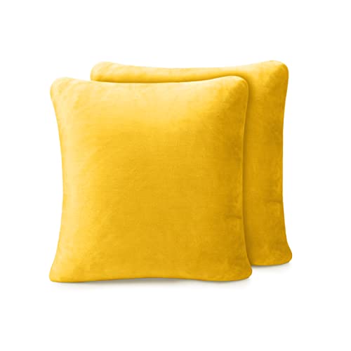 Amago Taie d'Oreiller, Sensation Cachemire (Lot de 2), 50 x 50 cm - Jaune