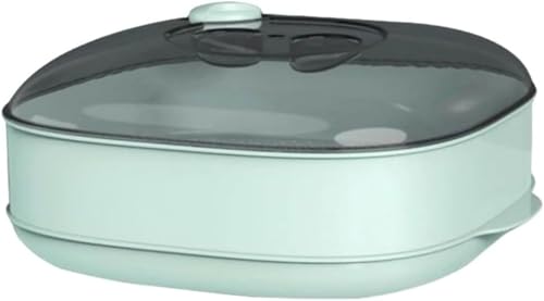 Rosoy 電子レンジ蒸し器 レンジスチーマー レンジ肉まんレンジ蒸しパンプラスチック野菜蓋付きキッチンレンジレンジボックス 用品 防水家庭用蒸しパン温野菜ボックス (1層,グリーン)
