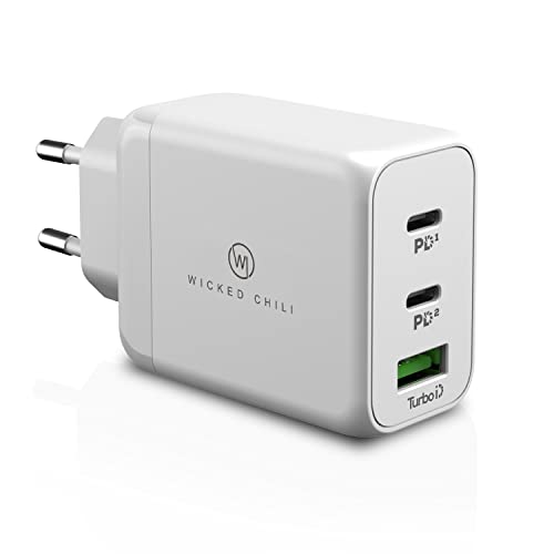 Wicked Chili 65W USB-C GaN Ladegerät, 3-Port Netzteil mit Dual USB-C