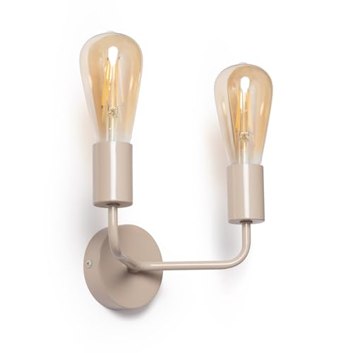 LEDKIA LIGHTING Lámpara de Pared de Metal 2 Focos Jayso E27