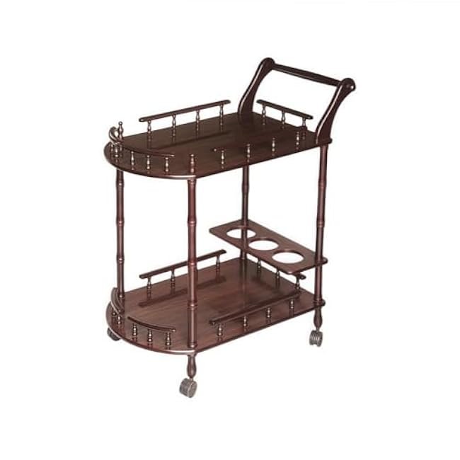 2-Tier Mobile Wooden Rolling Storage Cart Wood Serving Cart with Swivel Wheels Multi-Purpose Trolley for Living Room Long-Lasting-Zw9G2CjG