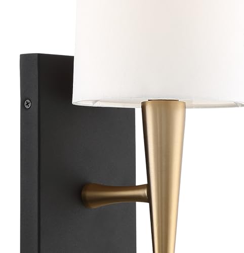 Image of Crystorama TRE-221-AG-BF Trenton Wall Sconce, 1-Light 60 Watts, Antique Brass /Black Forged