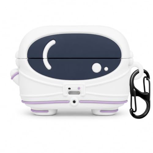 Image of Aniex Silicone Case Cover for realme Buds T500 Pro, Shockproof, Anti-Slip, Dustproof, Scratch Resistant, with Carabiner Hook, Full Body Protection (Astronaut)