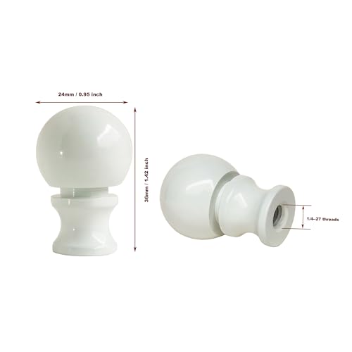 Image of GY & CK Ball Lamp Finials Lampshade finial Tops for Lamp Shade Harp Lamp Finial Knob Lamp Parts and Lighting Accessories Shade Finials White 2 Pack