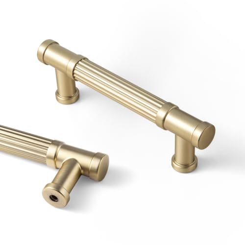 Goo-Ki 6 Pack Stripes Cabinet Pulls Champagne Bronze Drawer Handles, 3 Inch c-c Modern Dresser Pulls Zinc Alloy & Aluminium Kitchen Cabinet Hardware,3210UBR-76