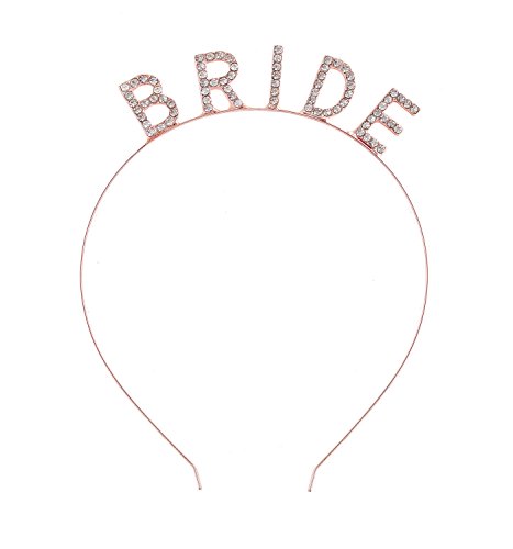 DaXi Bridal Headband Crown Sparkling Crystal Rhinestone BRIDE Elegant Tiara Headpiece for Wedding Party