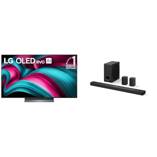 Image of LG 55 inch OLED evo C5 Series 4K Smart TV Bundle with S90TR 7.1.3-Channel OLED evo TV Matching Home Theater Soundbar with Rear Surround Speakers and Wireless Subwoofer, Wow Orchestra, Dolby Atmos