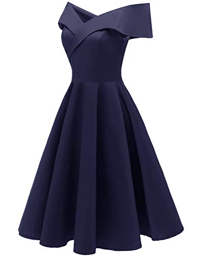 Laorchid-Damen-Vintage-cocktailkleid-schulterfrei-v-Ausschnitt-a-Linie-Kleid-Abendkleid-elegant-Partykleid-Knielang-ballkleid