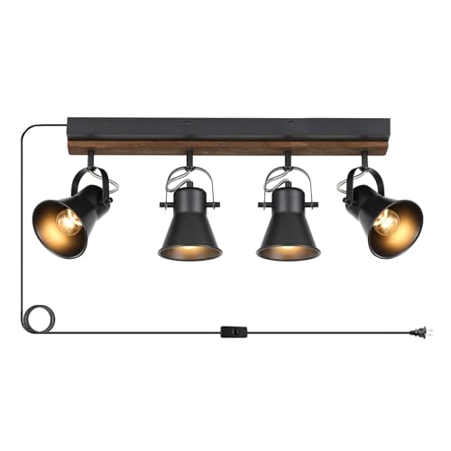 Seeblen4lightplugintracklightingadjustableceilingspotlightindustrialblackkitchentracklightingfixturesceilingforlivingroomdiningroomhallwaybathroom  Urban Country Home Decor Seeblen 4 light plug in track lighting adjustable ceiling spotlightindustrial black kitchen track lighting fixtures ceiling for living room dining room hallwaybathroom  urban country home decor
