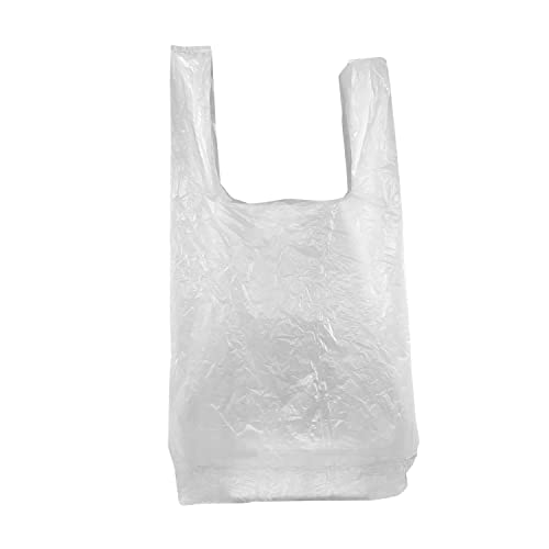 PAMPOLS Bolsas de Plástico Tipo Camiseta Resistentes | HDPE Tamaño 35X50 G 60 Blanca | Pack de 200 unidades | Color blanco