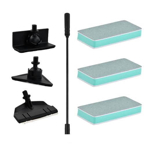 Aohyue Aquarium Reinigungsset, 3 in 1 Aquarium Reinigungswerkzeuge, Aquarium Algen Rasiermesser Schaber mit Abnehmbarer Stange, Aquarien Reinigung Werkzeug für Glas Fischbecken