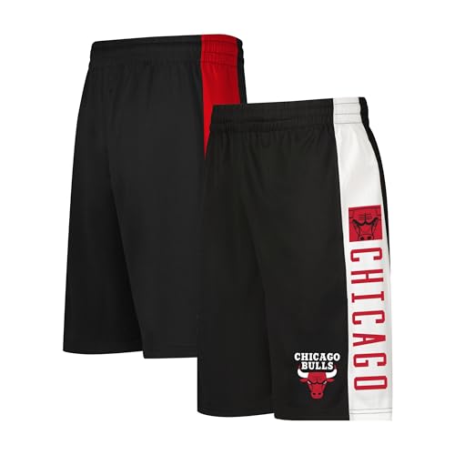 Ultra Game NBA Chicago Bulls Mens Mesh Basketball Shorts, Black, X-Large