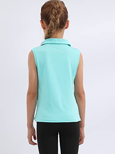 Image of Girls Golf Polo Shirts Sleeveless V Neck Shirts for 5-12 Years