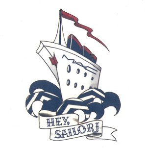 Hey Sailor Boat Temporary Tattoo