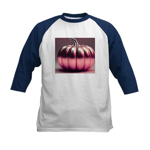 CafePress Shiny Pink Pumpkin Kids Baseball T Shirt Kids Cotton Baseball Jersey, 3/4 Raglan Sleeve Shirt