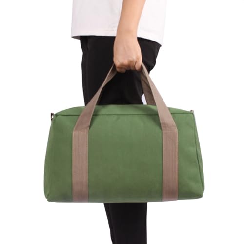 JUOPZKENN Canvas Tool Bag Waterproof Wide Mouth Storage Bag with Strap, Large Capacity Carry Bag for Outdoor, Electricians Companion(16 inch)2
