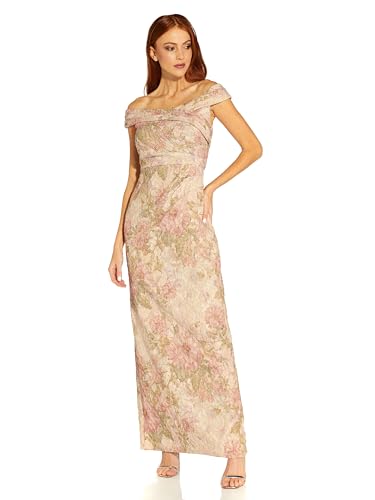 Adrianna Papell Women's Off Shoulder Matelasse Gown