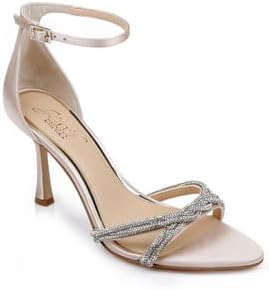 Jewel Badgley Mischka Vani Glitter Straps Stiletto Heels - 1