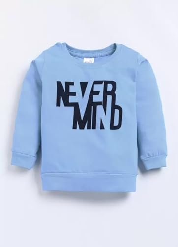 Image of Kids Cotton Casual Cute & Elegant Never Mind Printed Clothing Set- Full Sleeve T-Shirt And Track Pants For Infants /Childs /Baby Boys (in Multicolor, Pack of 1)