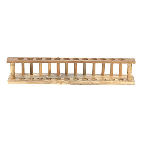 Wooden Test Tube Rack, Strong 10 Hole Test Tube Stand Chemical Laboratory Tool Lab Test Tube Stand (Wooden Test Tube Rack 12 Holes)
