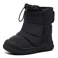 MORENDL Baby Snow Boots Toddler Winter Boots Boy & Girl Walking Shoes Non-Slip Warm Fur Soft Solo Outdoor Booties Black 18-24 Months