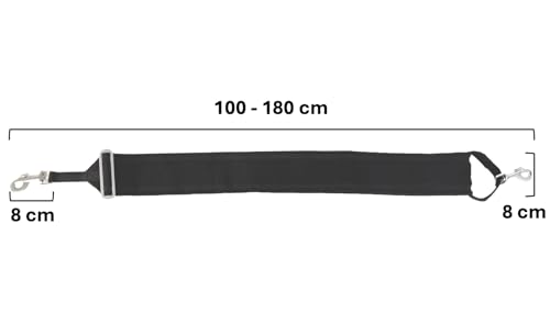 JA Horse JA4013 Elastisches Longierband Trainingsband – Hilfsband zur Hinterhandarbeit beim Reiten & Longieren (Typ-A Schwarz)