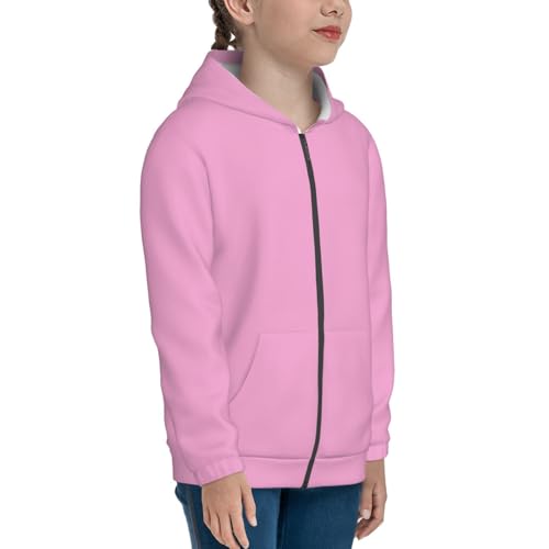 Pink Kid Hoodies Boys Zip Up Sweatshirts Girls Pullover with Pocket4