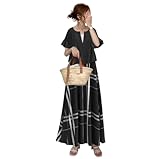 ワンピース 夏 2点セット 50代女性用 シワにならない気質半袖ワンピース 着痩せ体型カバー おしゃれ 女子会 デート お出かけ L ブラック