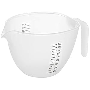 Akebono CH-2091 Powdered Bowl, White, Made in Japan, Drip Resistant, Easy to Pour, With Graduations, Easy to Use as a Cooking Bowl, Powder Mono Research Association, Crisp Powder Bowl Capacity: 0.3 gal (1 L)
