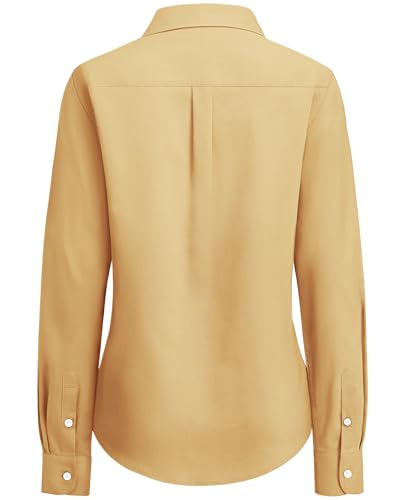 Image of siliteelon Button Down Shirts for Women Oxford Shirt Long Sleeve Classic Wrinkle Free Business Dress Shirts Work Office