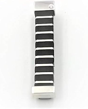 White Gold and Caoutchou Diamond Money Clip (0.03 k), Black, White and Gold