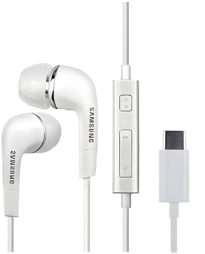 Image of Original Type-C Earphone Compatible with Samsung Galaxy S22 /A15 /M35 5G /A55 /A35 /M55 /F54 /S24 Ultra /S25 /Z Flip 6 /S25 Ultra and All Other USB-C Smartphones, Built-in HD Mic, Stereo Sound, Noise Isolation