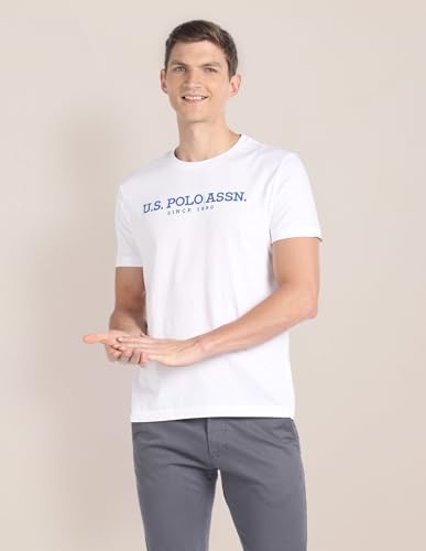 Image of U.S. Polo ASSN. Knitted Slim Fit Cotton T-Shirts for Men - Breathable & Comfortable, Half Sleeves Mens Casual T Shirts