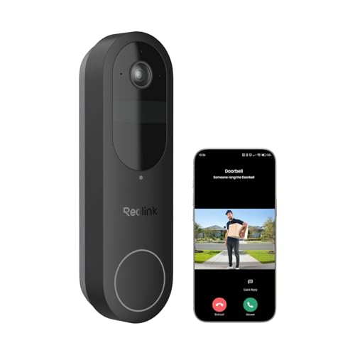 Reolink Doorbell Camera Wireless 2K 4MP with Smart Detection Video Doorbell with Head-to-Toe View for Package Monitoring 2.4/5GHz Wi-Fi No Monthly Fee for Local Storage