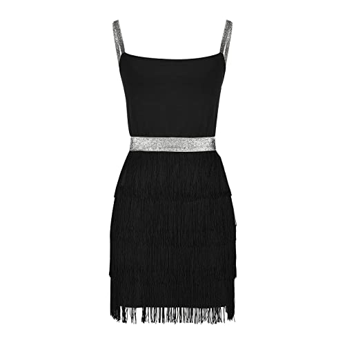 Womens Dance Dress Sparkly Fringe Cocktail Party Gowns Latin Salsa Ballroom Dancing Outfits Club Night Party Mini Dresses #TOP5
