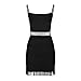 Uillui Women's Fashion Western Fringe Sleeveless Tank Dress Sexy Sequin Tassels Bodycon Mini Dress for Cocktail Party Club Black