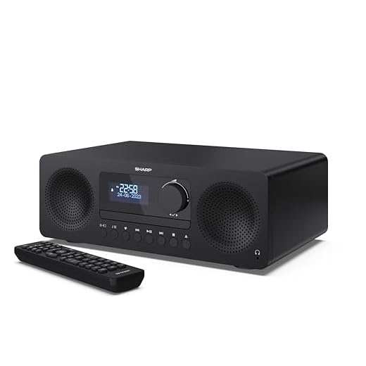 SHARP XL-B720D(BK) Tokyo All in One Soundsystem con Radio Dab, Dab+, FM, Bluetooth, CD-MP3, reproducción USB, Conexión de Auriculares, y 60W, Color Negro