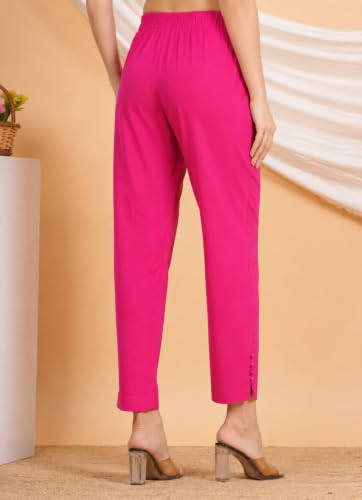 Image of Yash Gallery Women's Regular Fit Mid Rise Solid Lycra Trouser Regular Pants