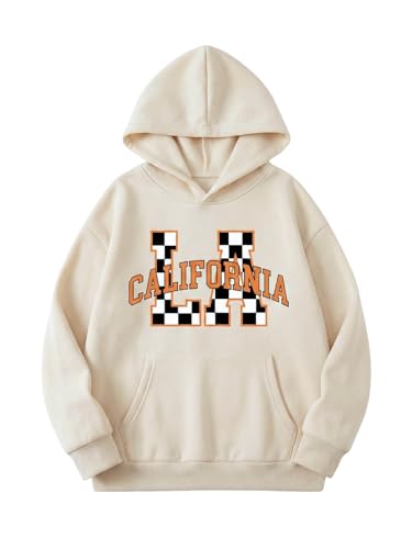 Image of WELAKEN Cotton Hoodie Sweatshirt for Girls Kids & Teens Long Sleeve Pullover with Kangaroo Pocket