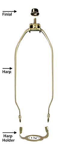 Image of Royal Designs Heavy Duty E26 UNO Socket Lamp Harp Polished Brass 8 inch, Set of 2