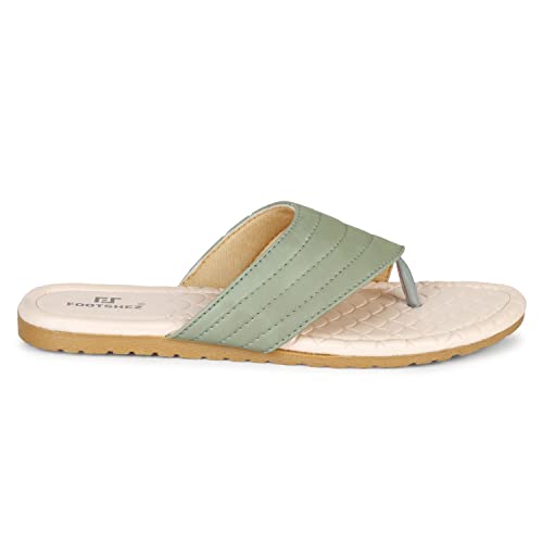 Image of Footshez Women's Synthetic Leather Slip On Comfortable Regular Fashion Slippers